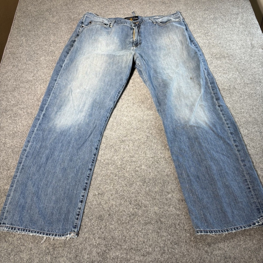 Lucky Brand 181 Jeans Mens 42x32 (Fits 42X31) Relaxed Straight Y2K Blue Denim